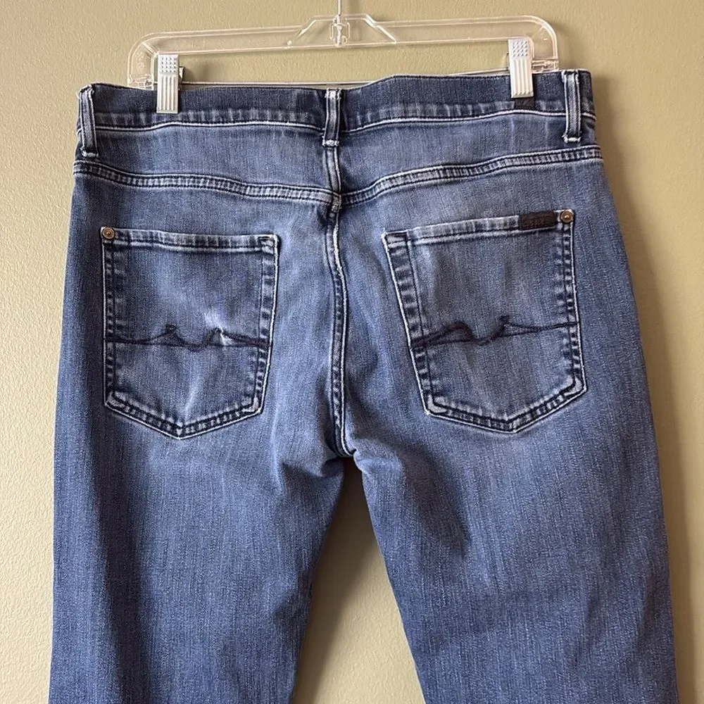 7 For all Mankind The Straight Men's Medium Wash Denim Jeans Sz 33